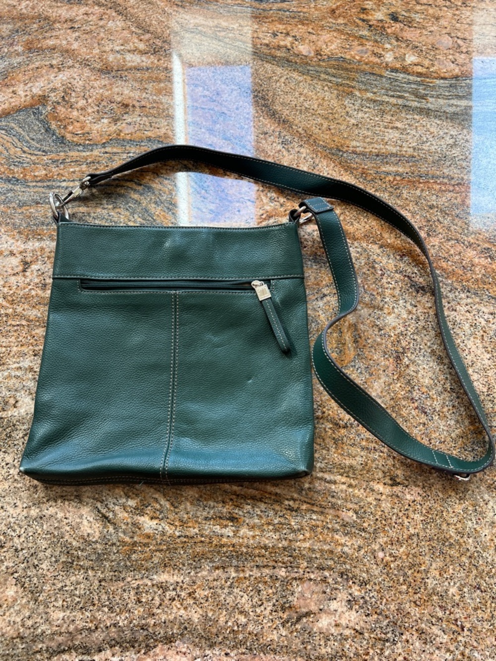 Classic Leather Crossbody Bag in Dark Green